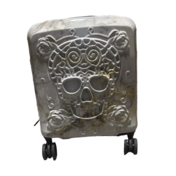 IT Luggage Skull 3D Embossed marbelized Hardside Spinner carryon Suitcase - Picture 2 of 11